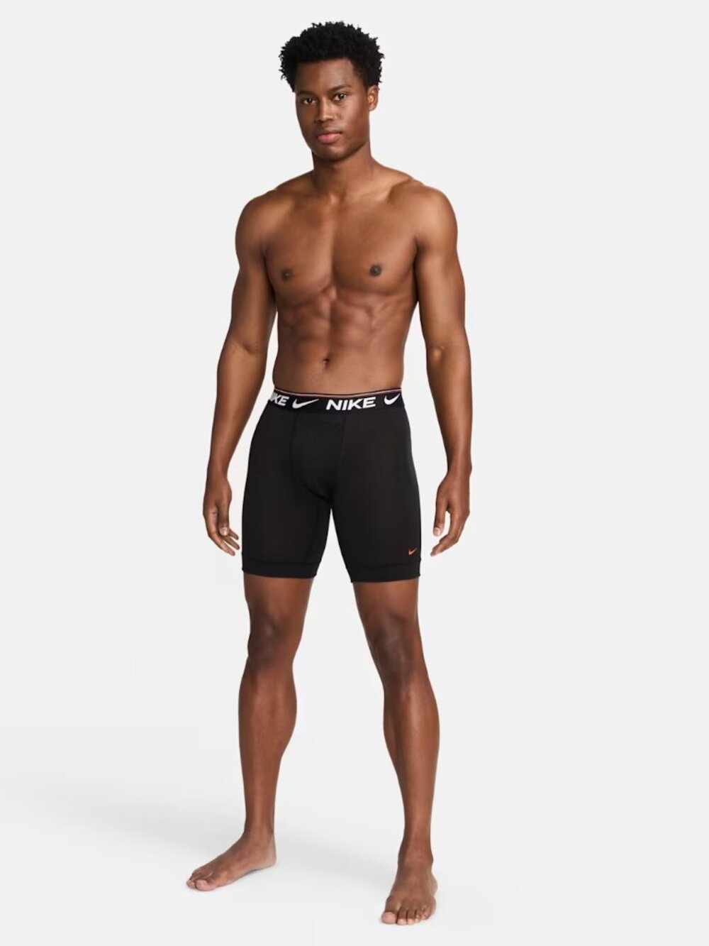 NIKE MENS NEW BLACK DRI-FIT DRI-FIT ULTRA COMFORT LONG BOXER BRIEF MED (1 PAIR)